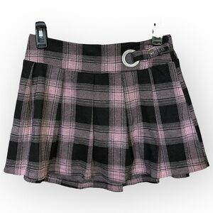 Limited Too Vintage Y2K Juniors Large 12/14 Pink And Black Plaid Mini Skirt